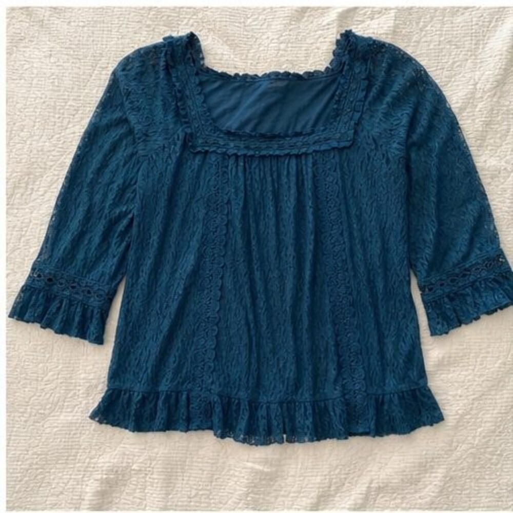 Teal Button Blouse